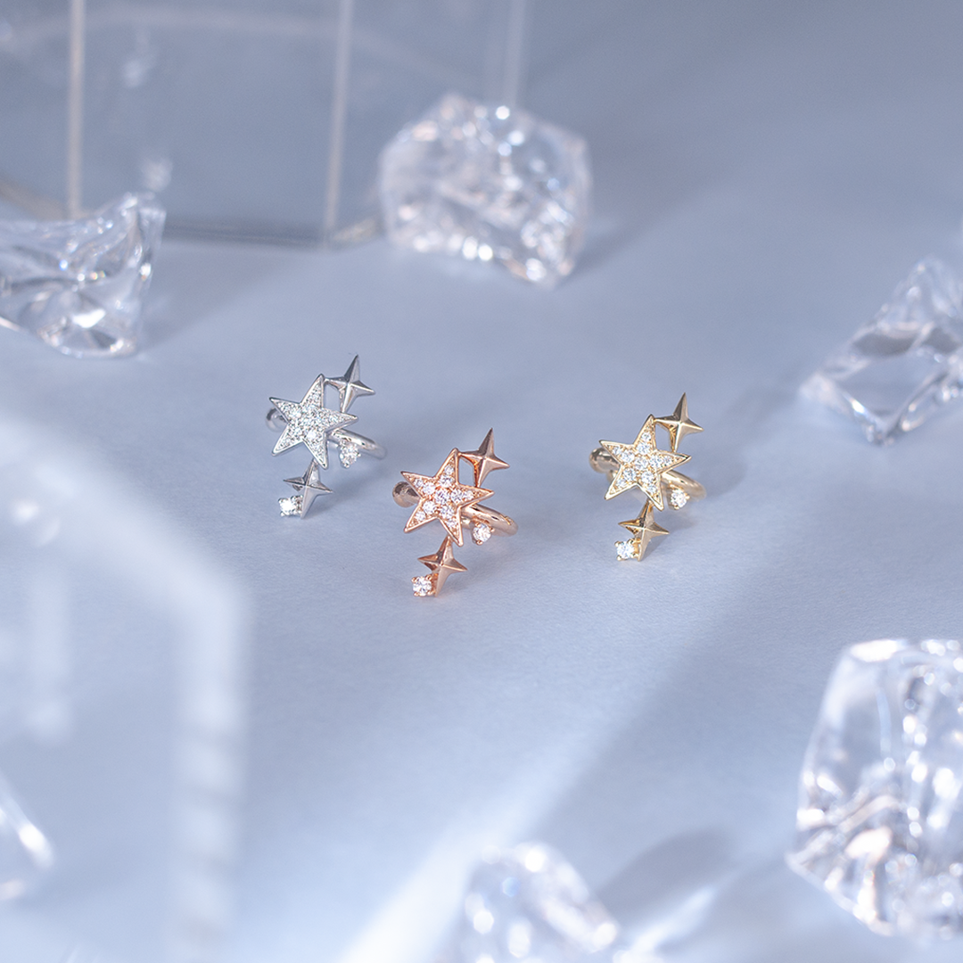 Stars diamond ear cuff